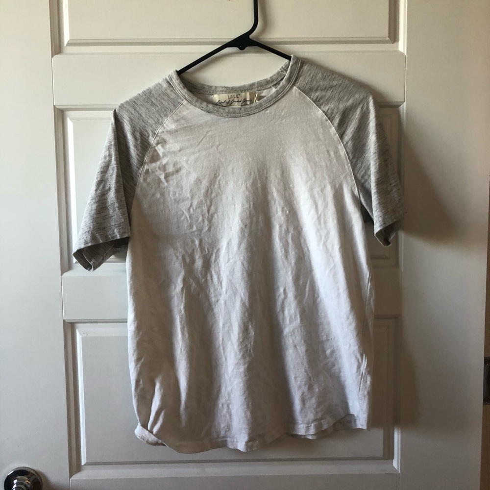 White and Gray casual baseball Tee